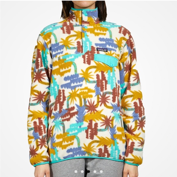 Patagonia Lightweight Synchilla Snap-T Pullover Tree Connection Big Fresh Teal - Picture 10 of 15